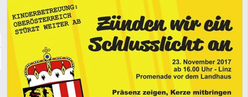 OÖ ist Schlusslicht bei der Kinderbetreuung – Kundgebung am 23. 11. 2017